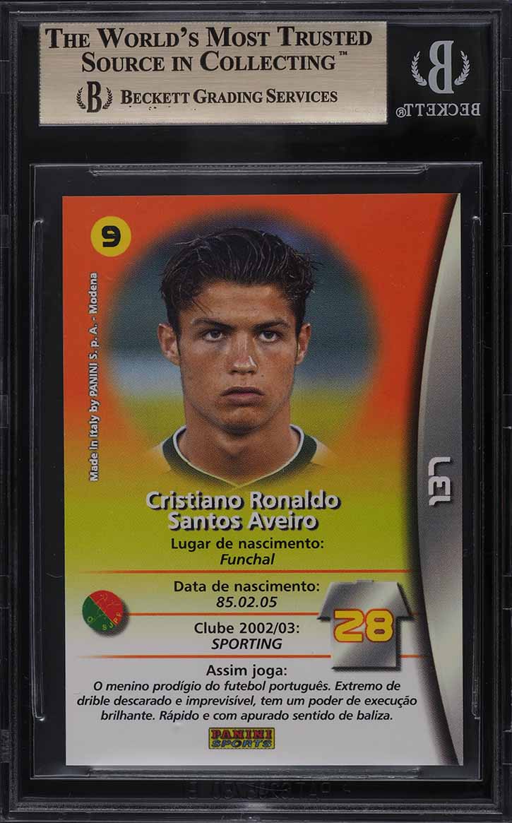 2003 Panini Sports Mega Craques Cristiano Ronaldo ROOKIE #137 BGS 9.5 GEM MINT