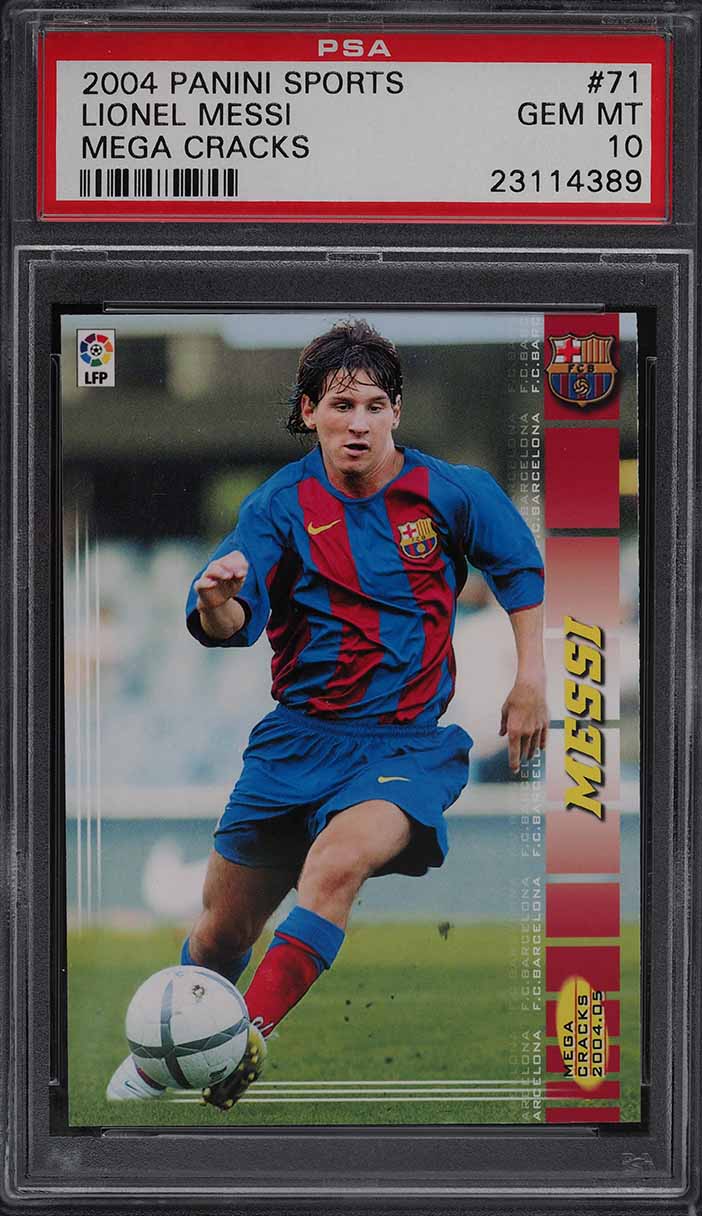 2004 Panini Sports Mega Cracks La Liga Lionel Messi ROOKIE #71 PSA 10 GEM MINT