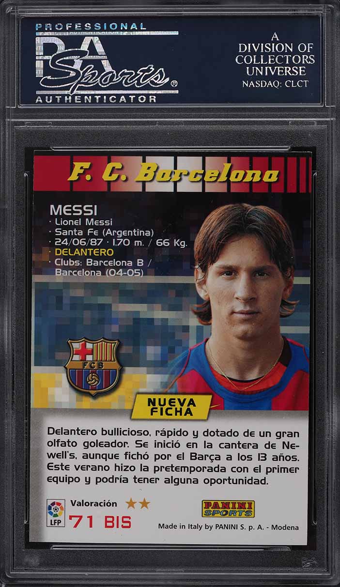 2004 Panini Sports Mega Cracks La Liga Lionel Messi ROOKIE #71 PSA
