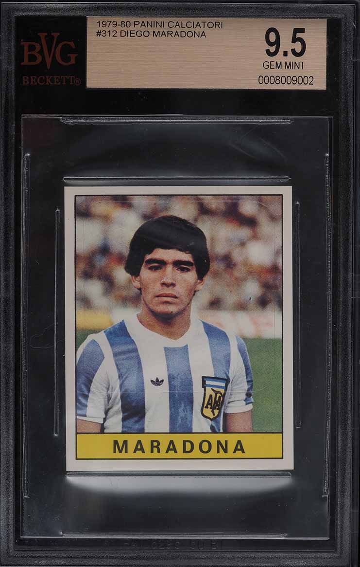 1979 Panini Calciatori Stickers Diego Maradona ROOKIE #312 BVG 9.5 GEM MINT