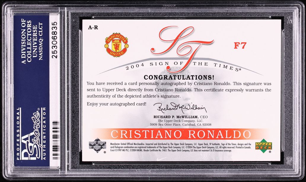 2004 SP Authentic Sign Of The Times Cristiano Ronaldo AUTO /173