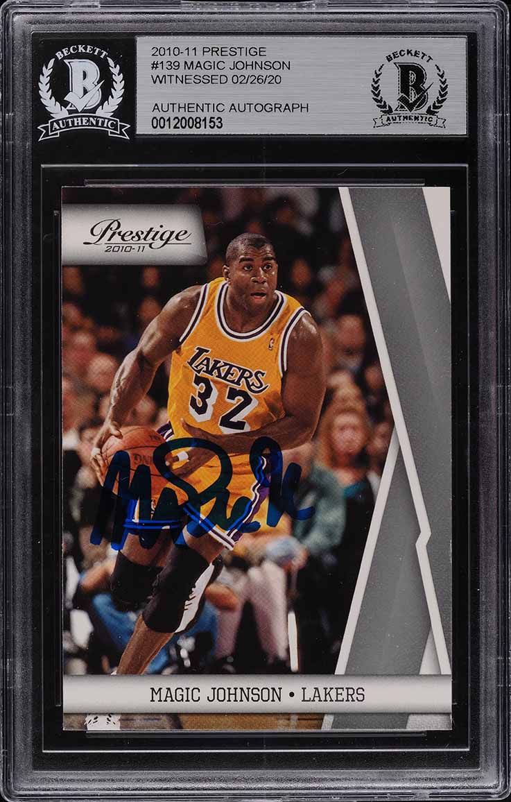 Get the autograph of one of basketball Magic Johnson Auto BGS display picture 1