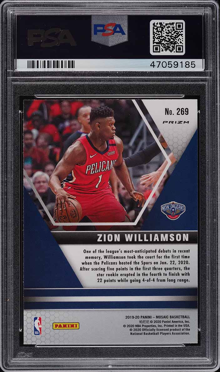 2019 Panini Mosaic Reactive Orange Zion Williamson ROOKIE RC #269