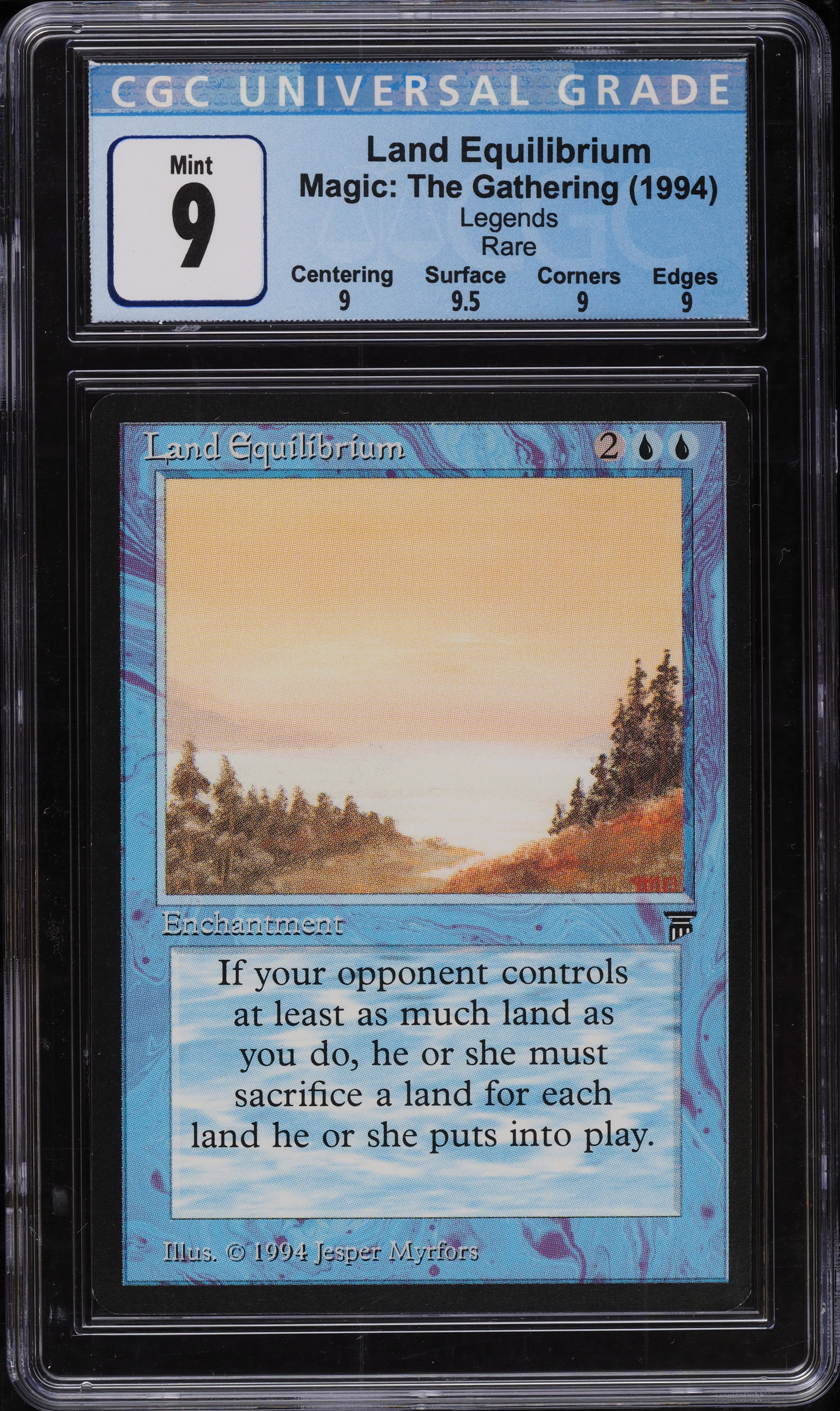 1994 Magic The Gathering MTG Legends Land Equilibrium R B CGC 9