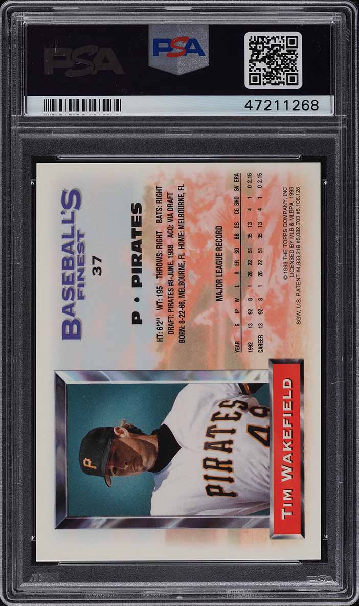 1993 Finest Refractor Tim Wakefield #37 PSA 9 MINT
