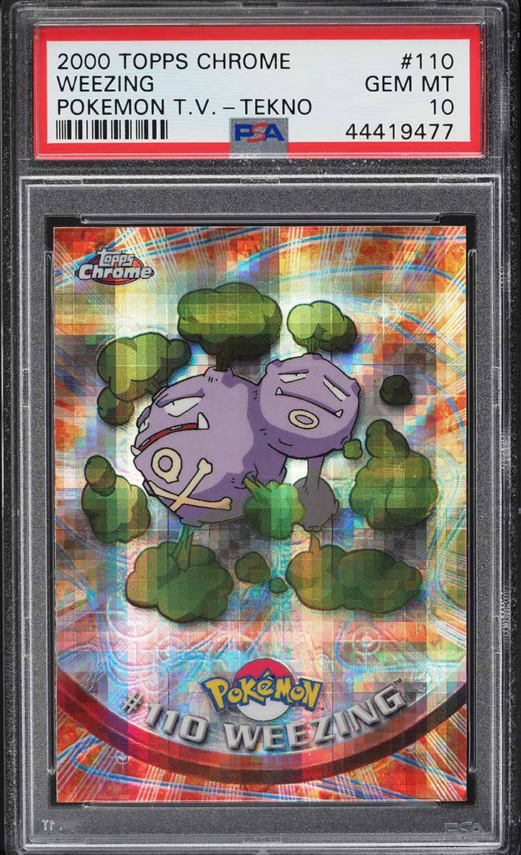 2000 Topps Chrome Pokemon TV Tekno Weezing #110 PSA 10 GEM MINT