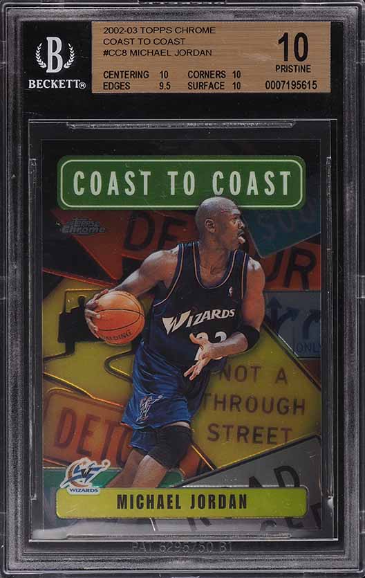 2002 Topps Chrome Coast To Coast Michael Jordan #CC8 BGS 10 PRISTINE