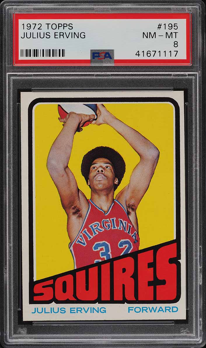 1972 Topps Basketball Julius Erving ROOKIE #195 PSA 8 NM-MT