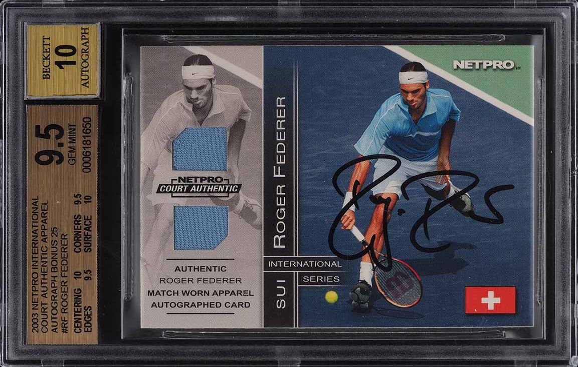 2003 Netpro International Series Roger Federer ROOKIE PATCH AUTO /25 #RF BGS 9.5