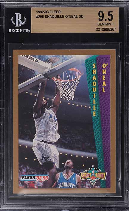 1992 Fleer Basketball Shaquille O'Neal ROOKIE #298 BGS 9.5 GEM MINT