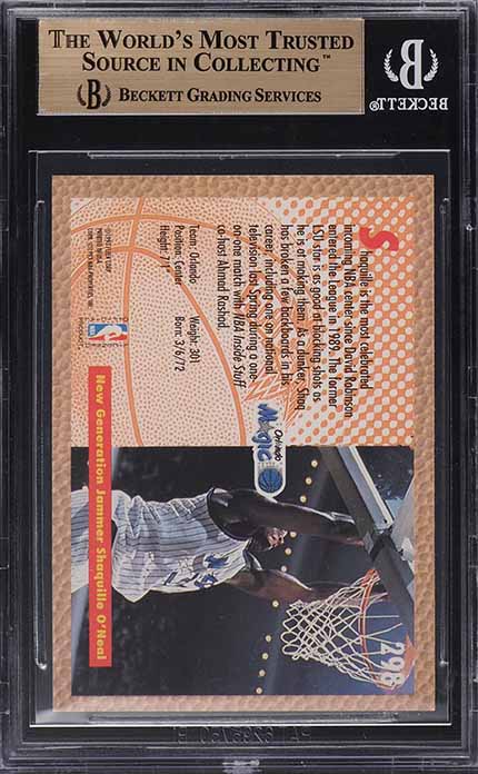 1992 Fleer Basketball Shaquille O'Neal ROOKIE #298 BGS 9.5 GEM MINT