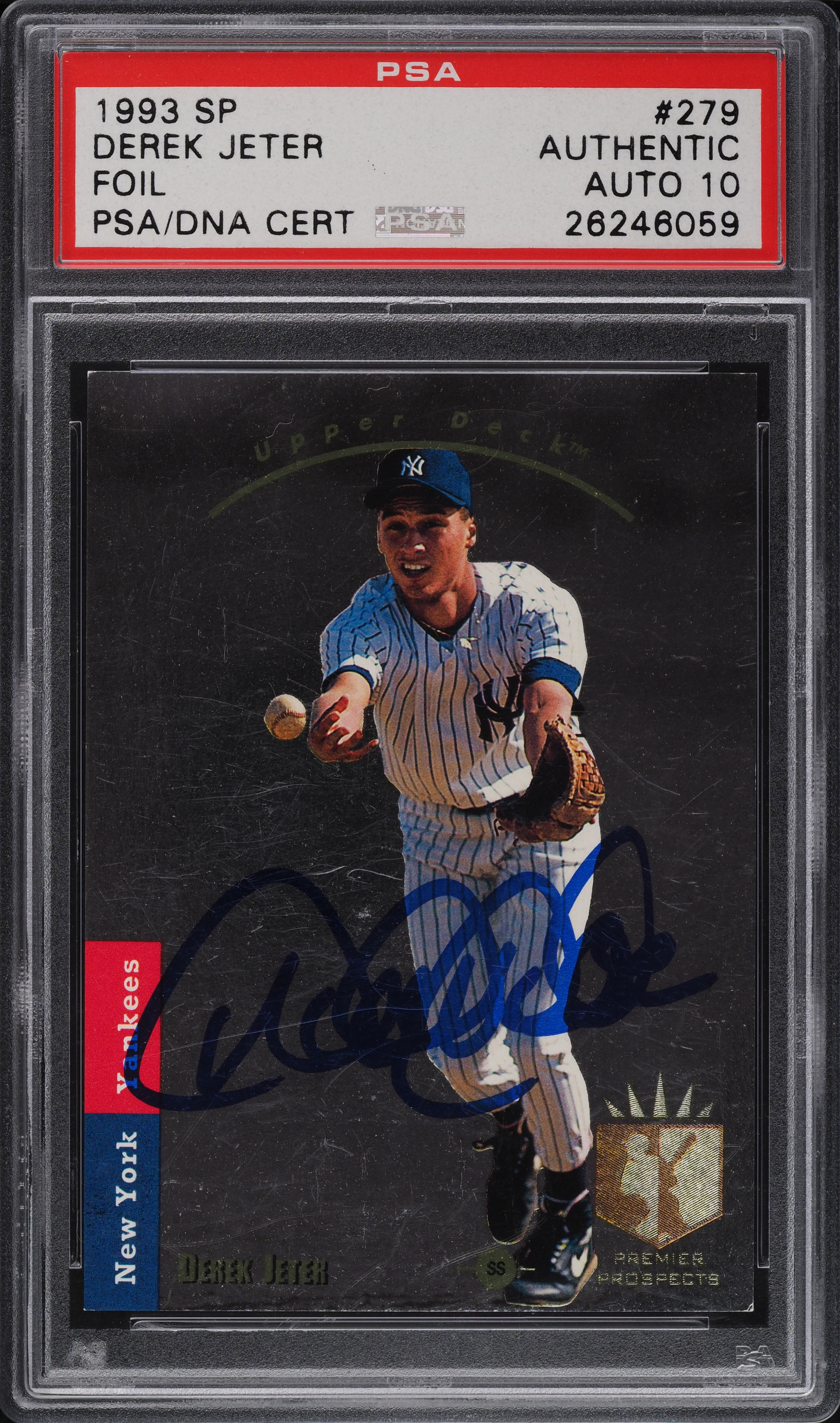 1993 SP Foil Derek Jeter ROOKIE AUTO DNA 10 #279 PSA Auth on