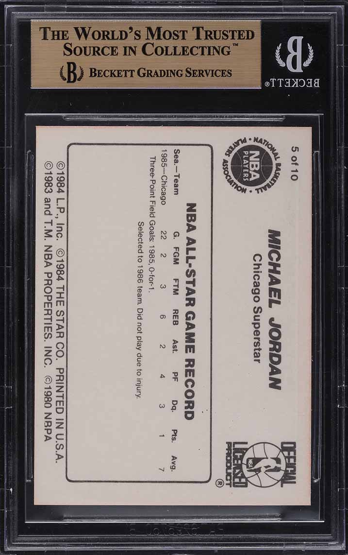 1986 Star MJ Michael Jordan ROOKIE #5 BGS 9.5 GEM MINT