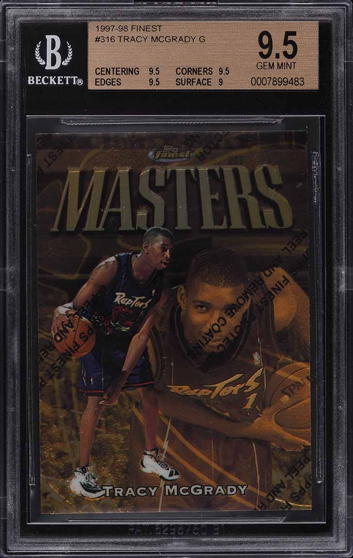 1997 Finest Basketball w/ Coating Tracy McGrady ROOKIE #316 BGS 9.5 GEM MINT