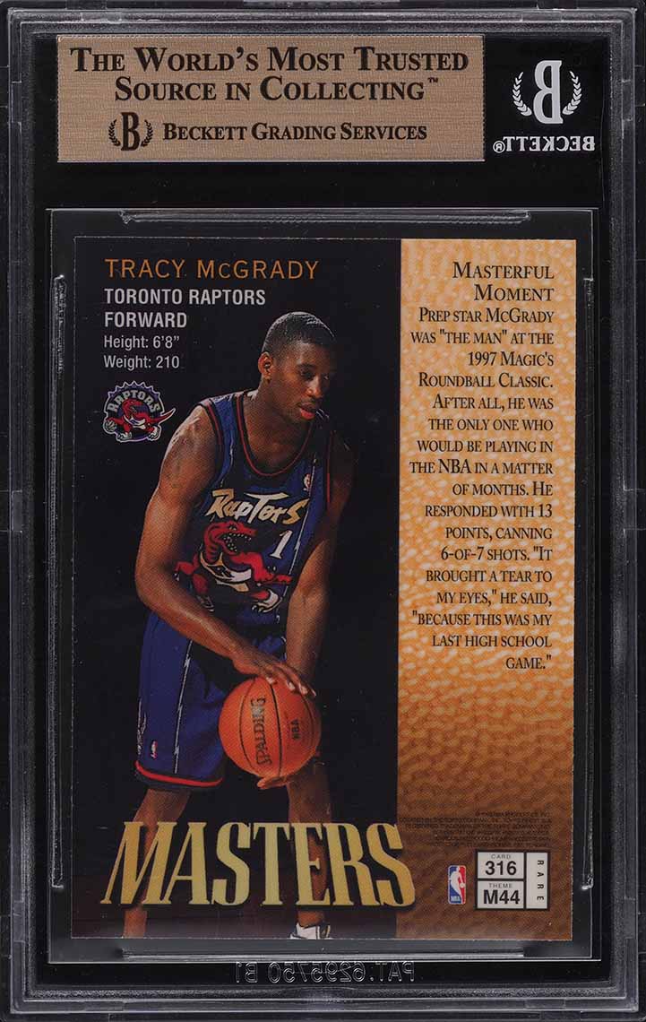1997 Finest Basketball w/ Coating Tracy McGrady ROOKIE #316 BGS 9.5 GEM MINT