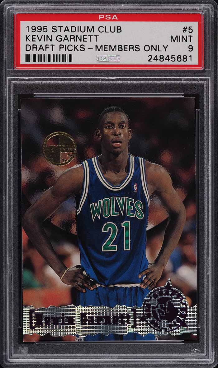 1995 Stadium Club Draft Picks Members Only Kevin Garnett ROOKIE $5