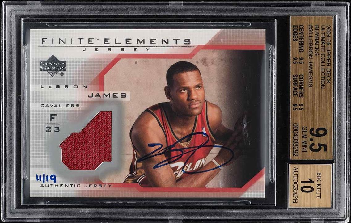 2004 Ultimate Collection Buybacks Lebron James RC PATCH AUTO /19 BGS 9.5
