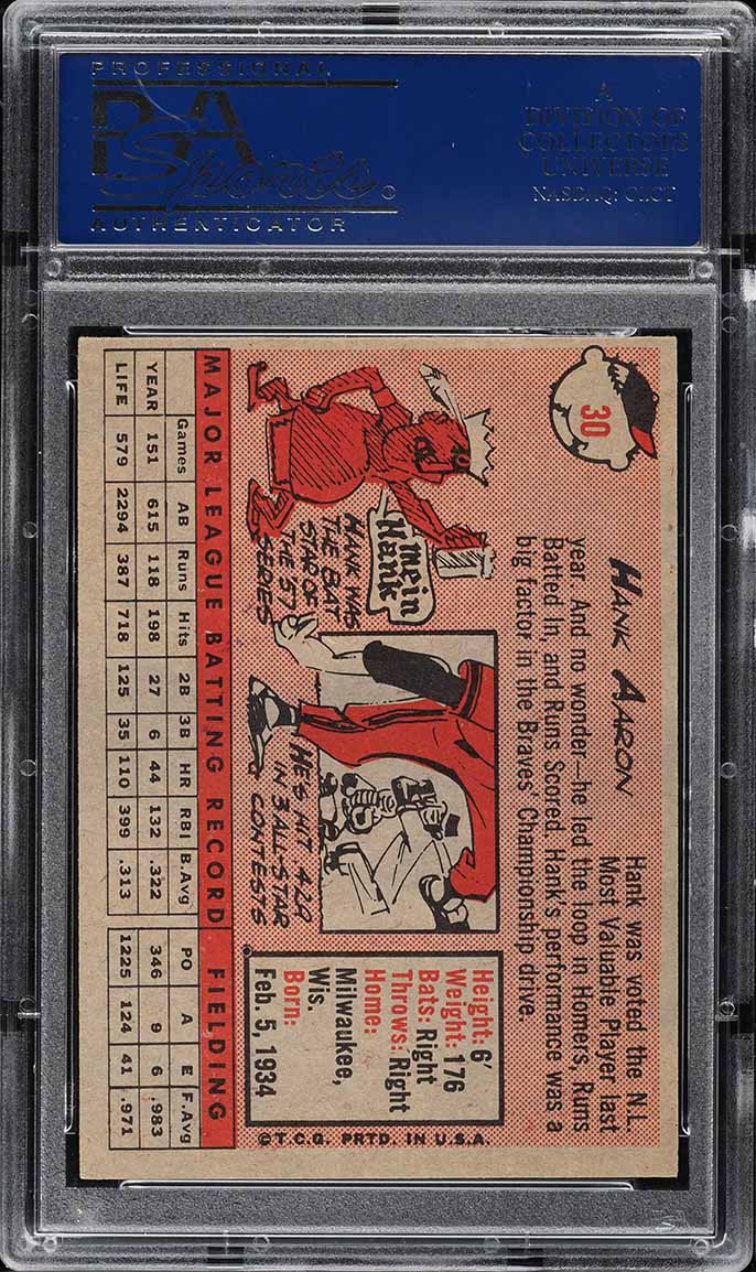 1958 Topps Hank Aaron #30 PSA 7 NRMT
