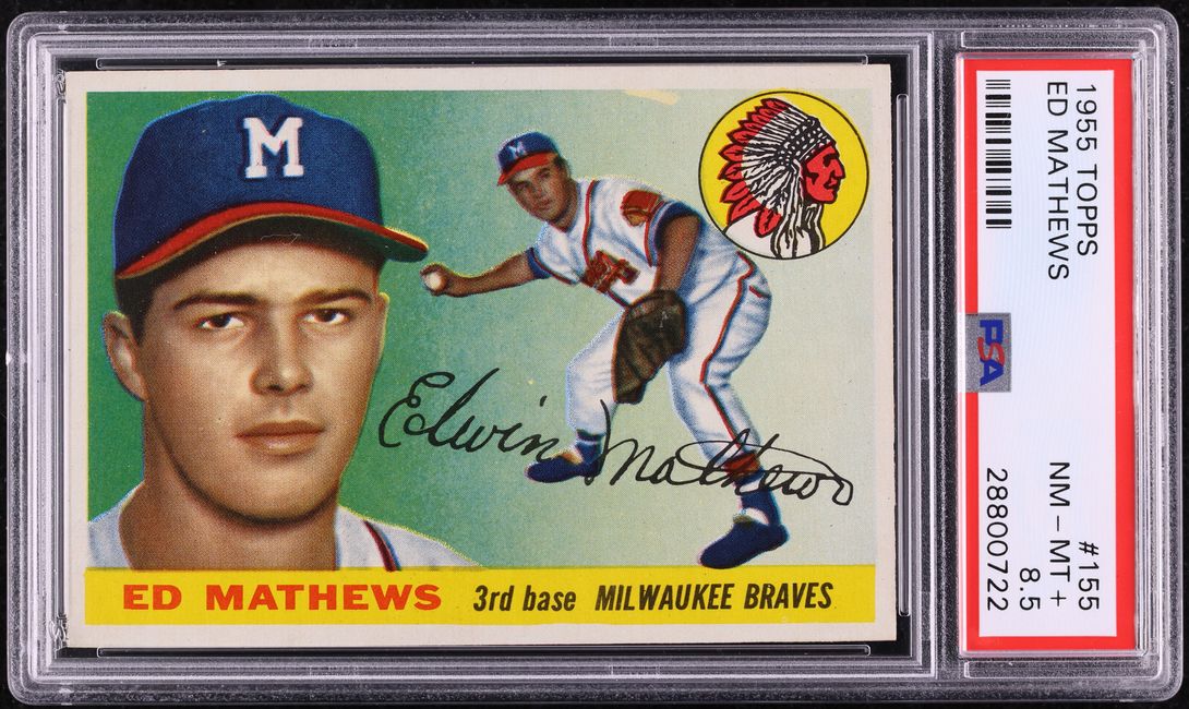 1955 Topps Eddie Mathews #155 PSA 8.5 NM-MT+