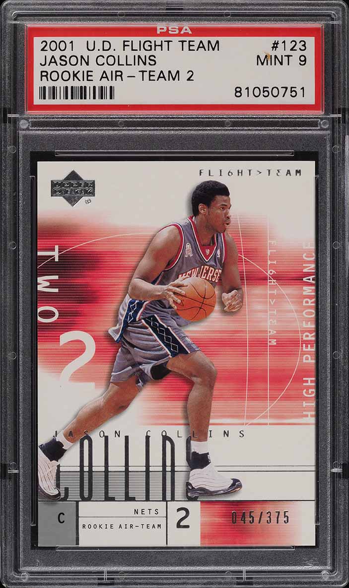 2001 UD Flight Team Air Team 2 Jason Collins ROOKIE /375 #123 PSA 9 MINT