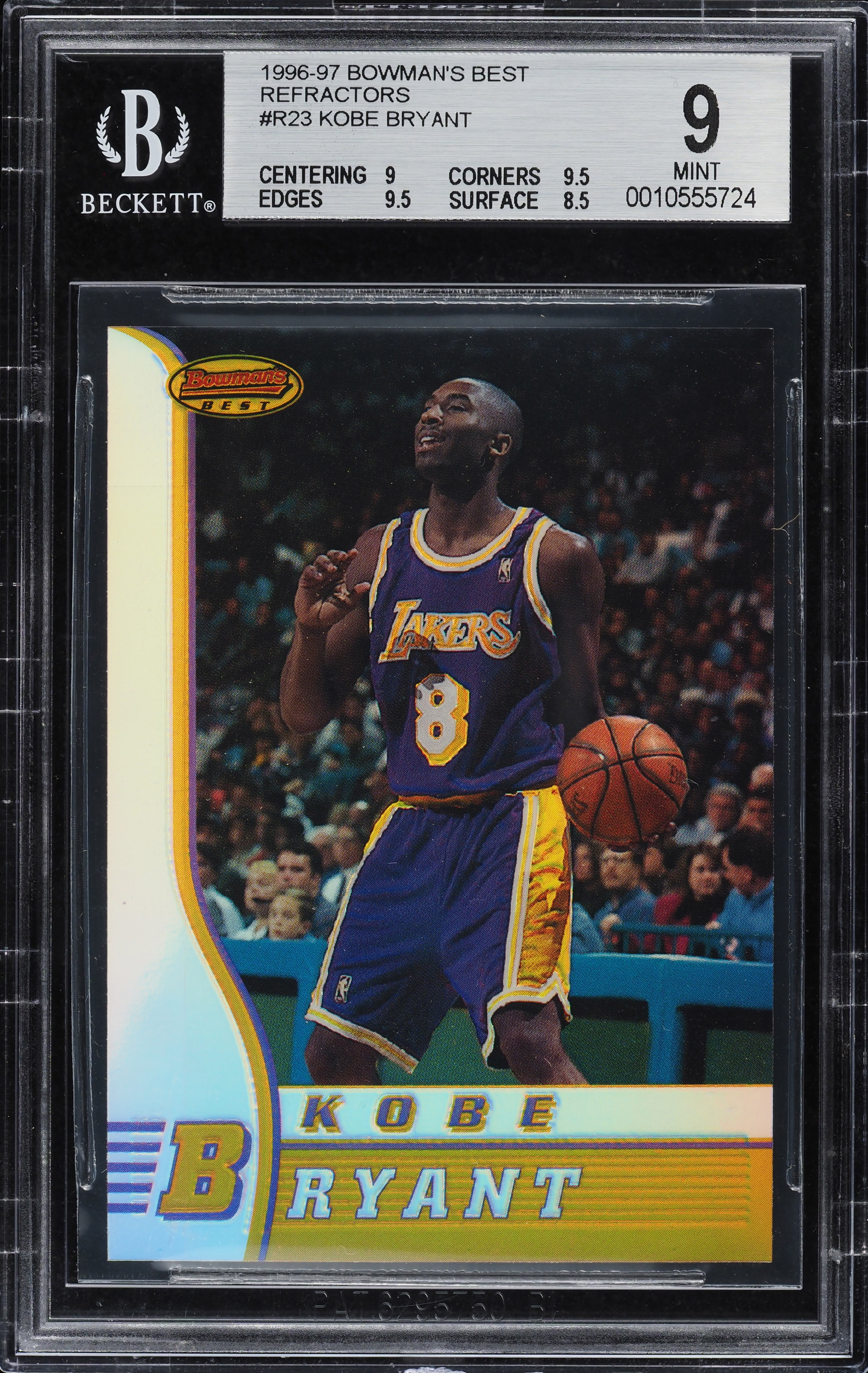 その他 KOBE Bowman's Best Atomic Refractors 1996 Bowman's Best Refractor Kobe Bryant ROOKIE #R23 BGS 9 MINT on