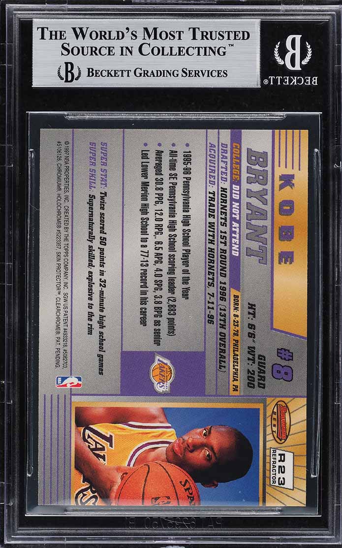 1996 Bowman's Best Refractor Kobe Bryant ROOKIE #R23 BGS 9 MINT