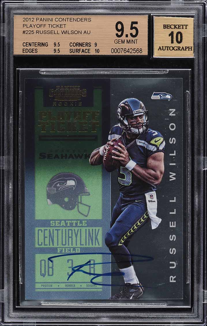 2012 Panini Contenders Playoff Ticket Russell Wilson RC AUTO /99 BGS 9.5