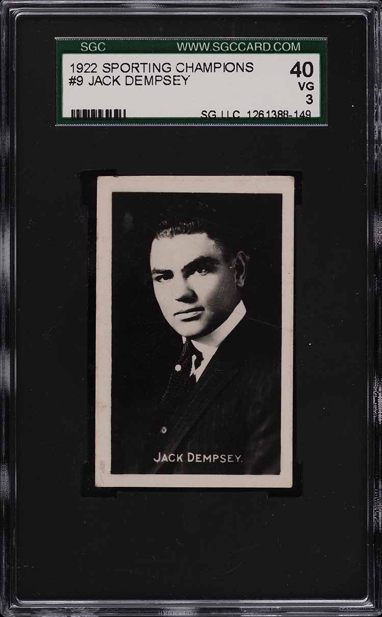 1922 Sporting Champions Boxing Jack Dempsey ROOKIE #9 SGC 3 VG