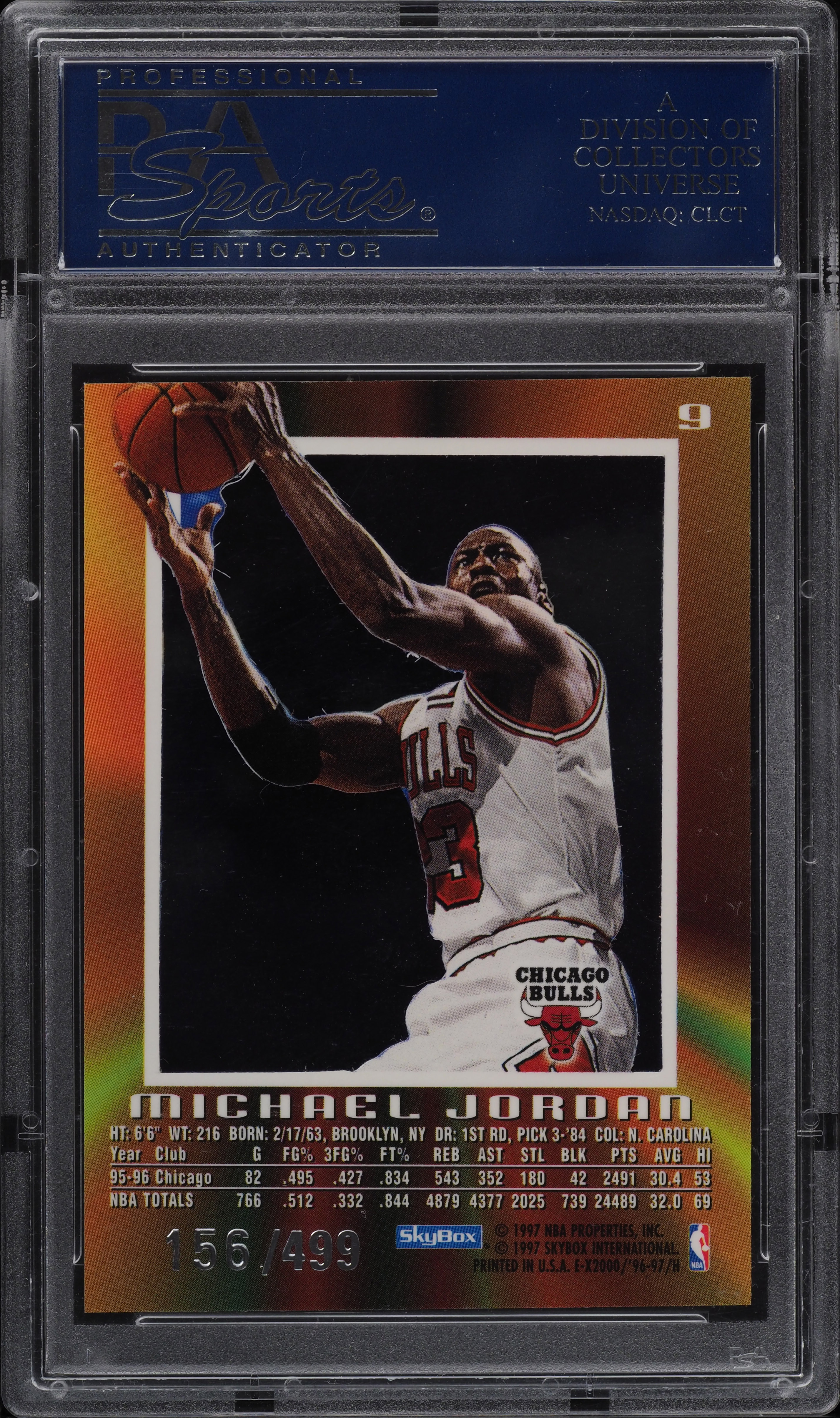 その他 1996 L MICHAEL JORDAN PSA 9 MINT 1996 Skybox E-X 2000 Credentials Michael Jordan /499 #9 PSA 9 MINT