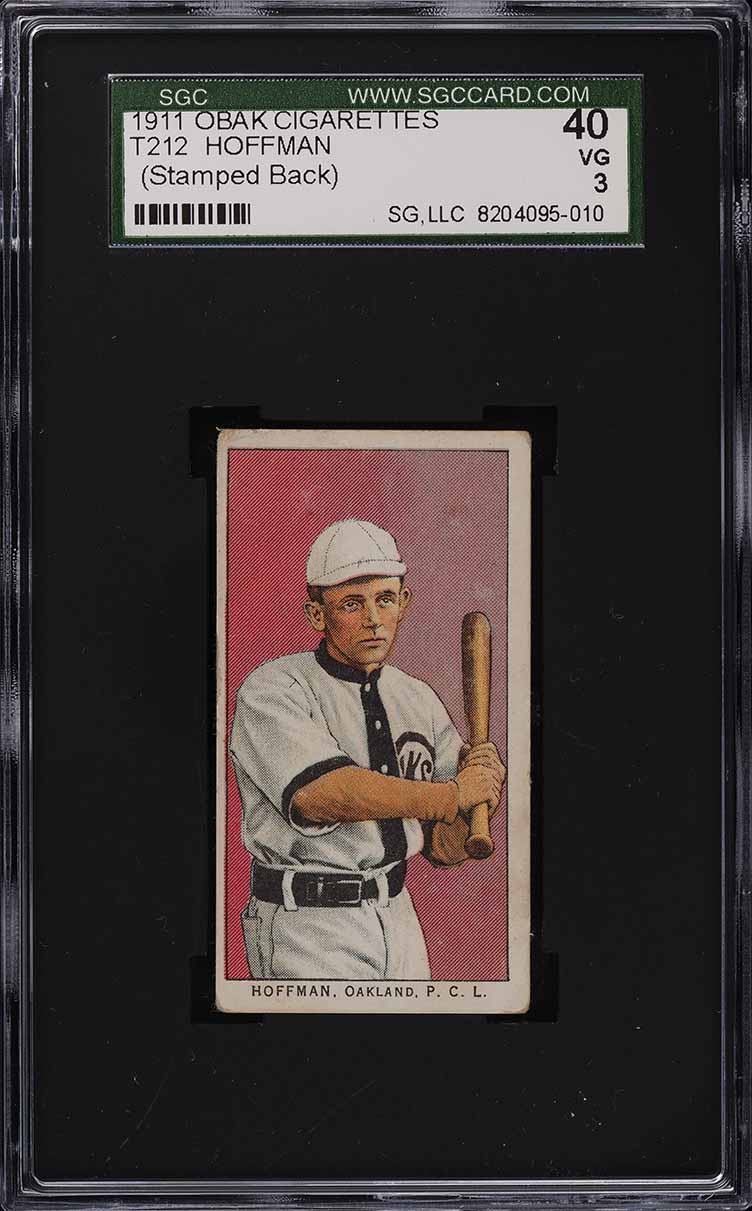 1911 T212 Obak Red Back Izzy Hoffman STAMPED SGC 3 VG