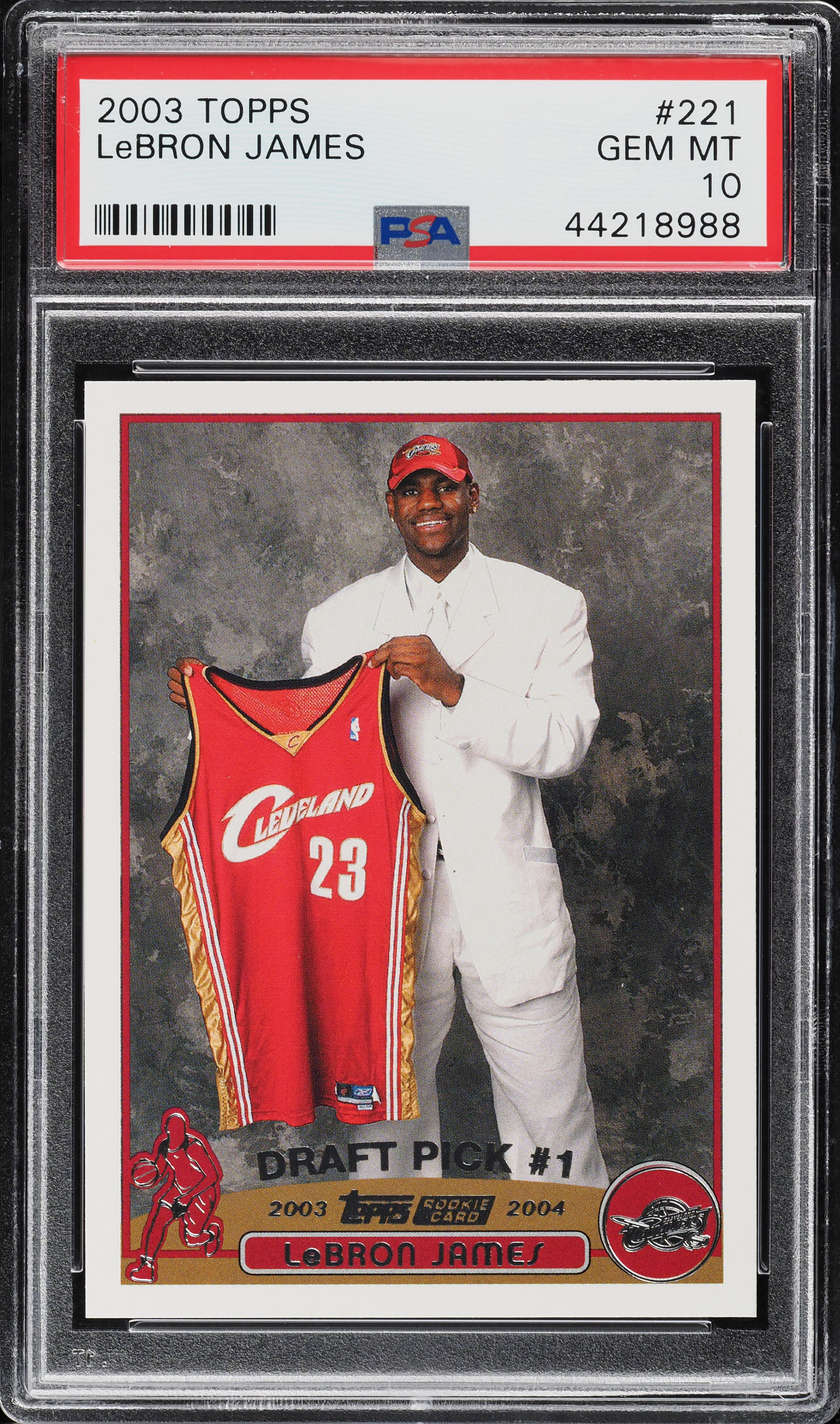 2003 Topps Basketball LeBron James ROOKIE RC #221 PSA 10 GEM MINT