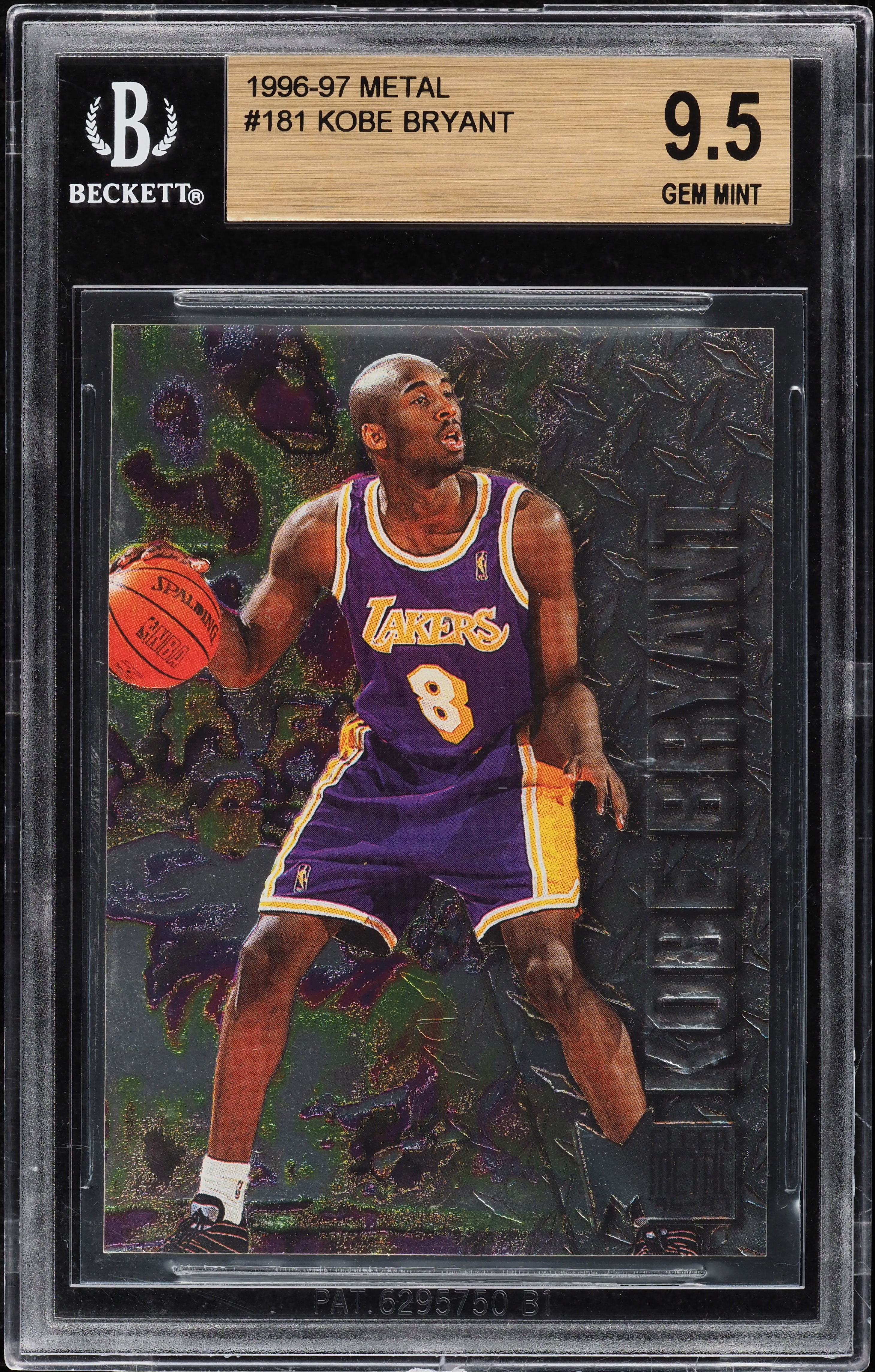 1996 Metal Basketball Kobe Bryant ROOKIE #181 BGS 9.5 GEM MINT on