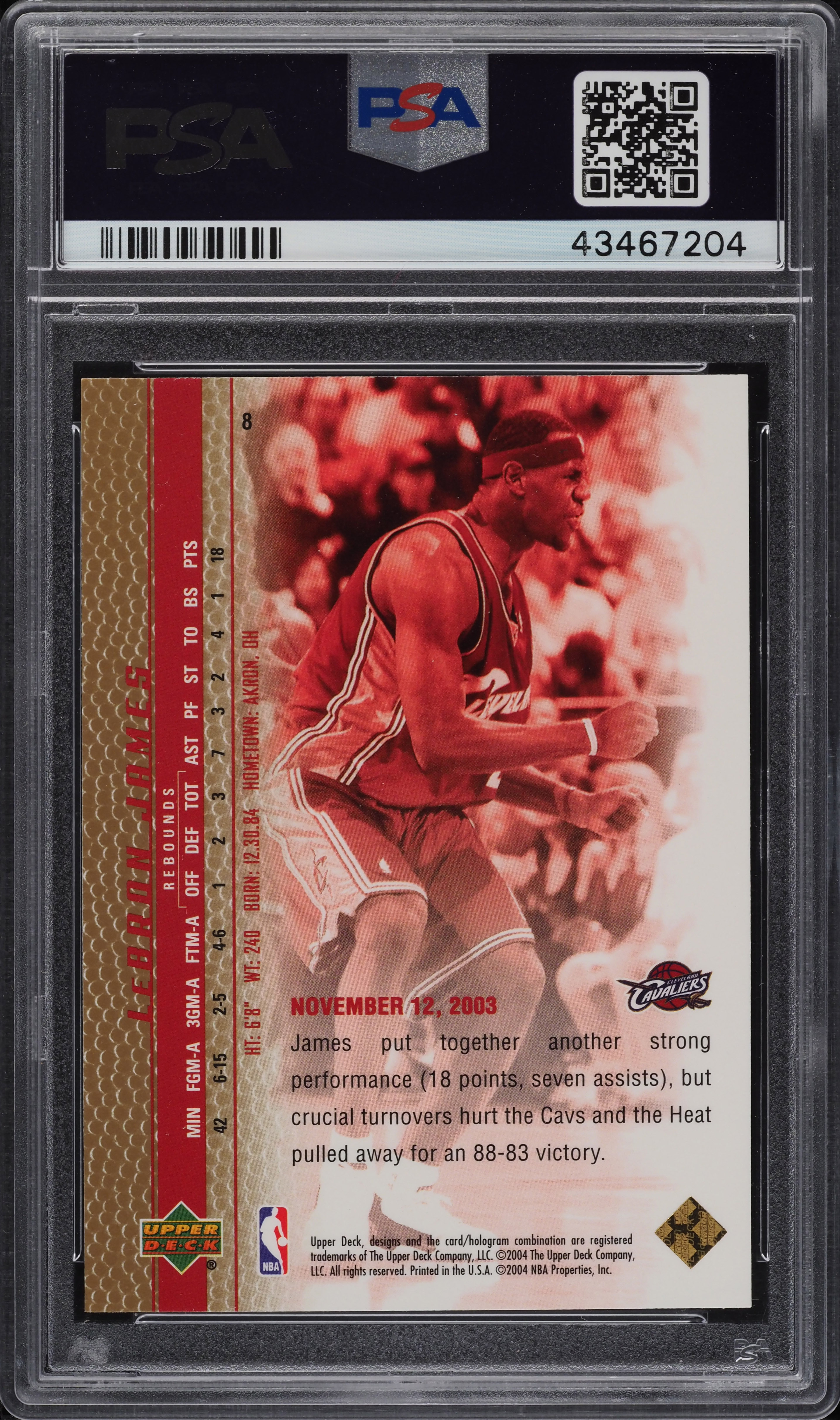 2003 Upper Deck Phenomenal Beginning Gold Lebron James ROOKIE #8