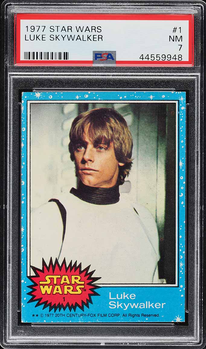 1977 Topps Star Wars Luke Skywalker #1 PSA 7 NRMT