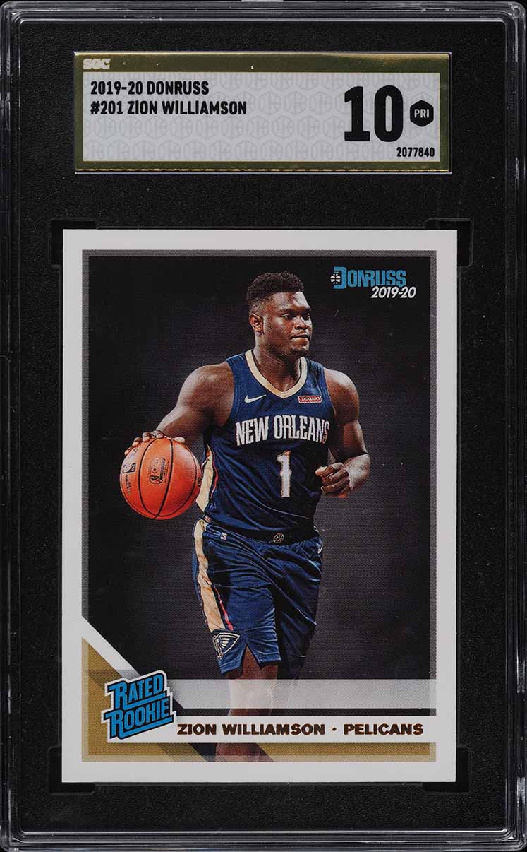2019 Donruss Zion Williamson ROOKIE RC #201 SGC 10 PRISTINE on