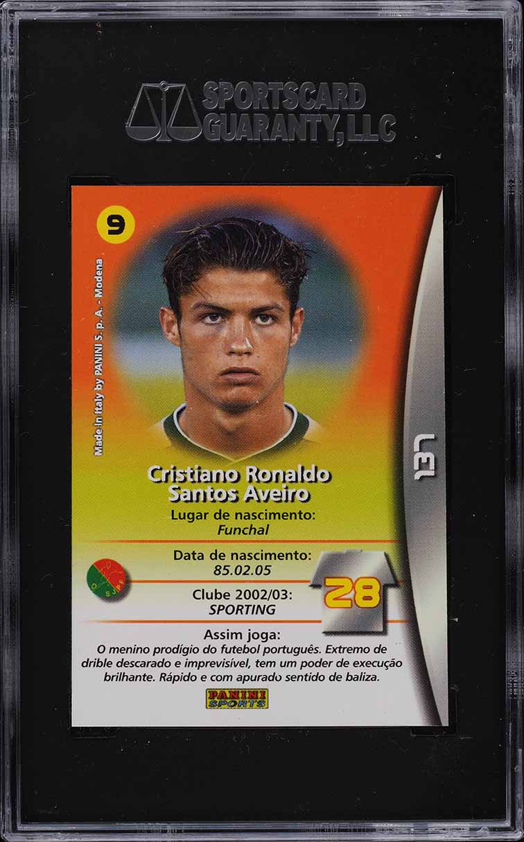 2002 Panini Mega Craques Cristiano Ronaldo ROOKIE RC #137 SGC 9