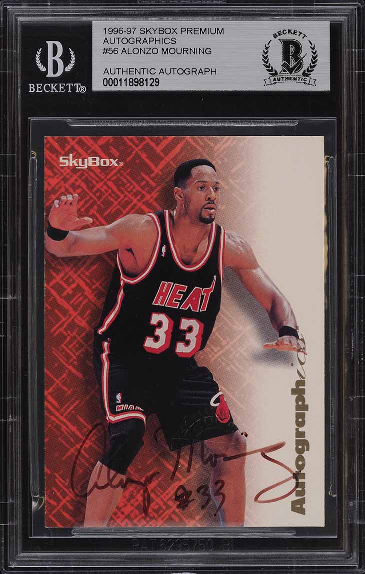 1996 Skybox Premium Autographics Alonzo Mourning AUTO #56 BGS AUTH