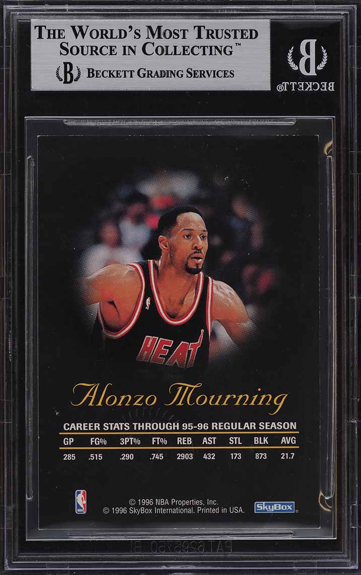 1996 Skybox Premium Autographics Alonzo Mourning AUTO #56 BGS AUTH