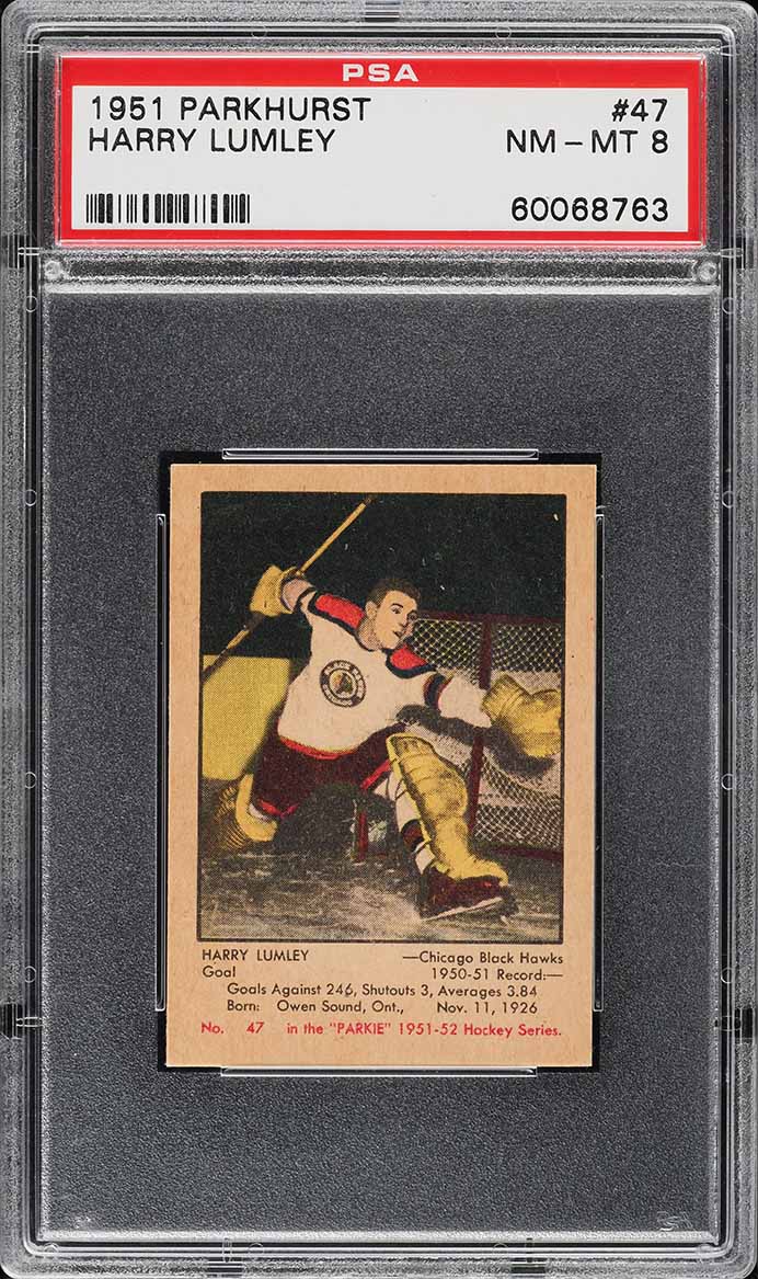 1951 Parkhurst Harry Lumley ROOKIE #47 PSA 8 NM-MT (PWCC-A)