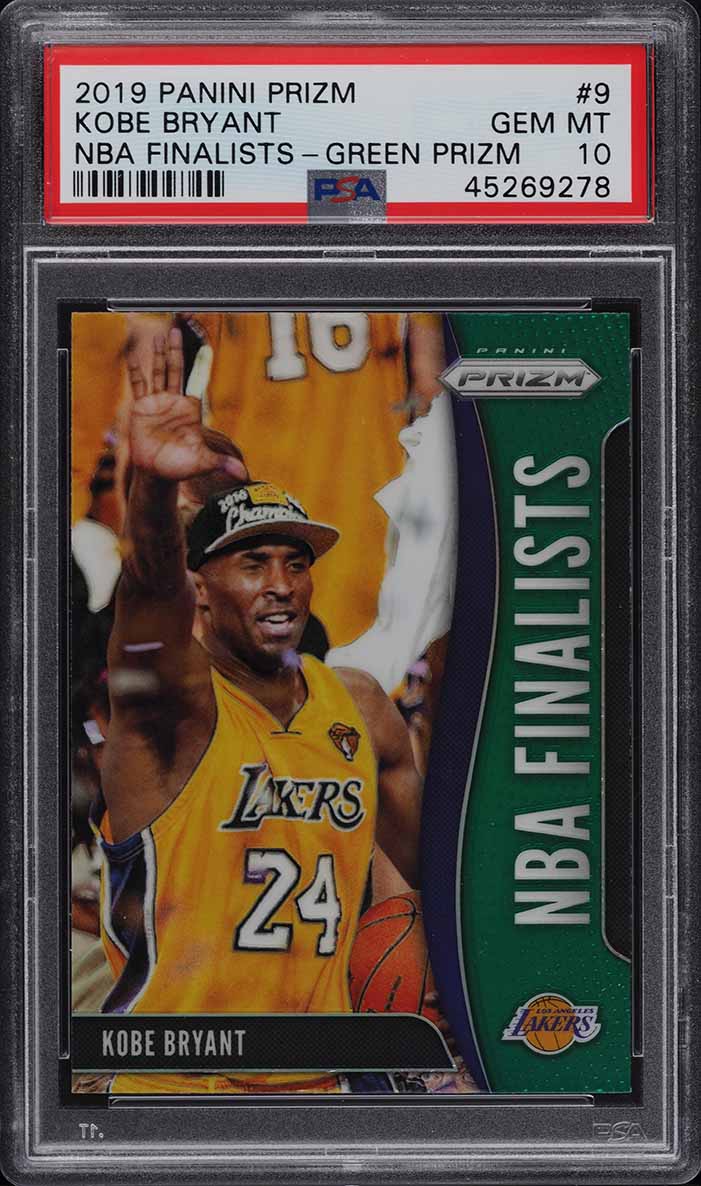 2019 Panini Prizm NBA Finalists Green Kobe Bryant #9 PSA 10 GEM MINT