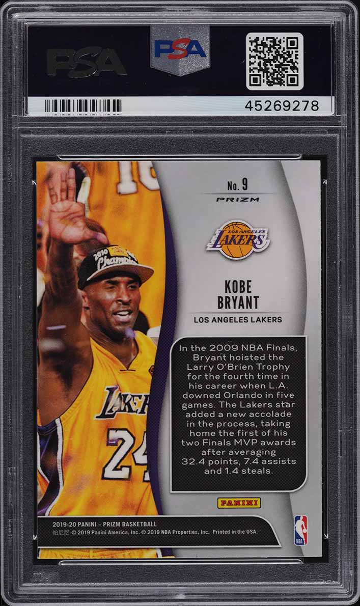 2019 Panini Prizm NBA Finalists Green Kobe Bryant #9 PSA 10 GEM MINT