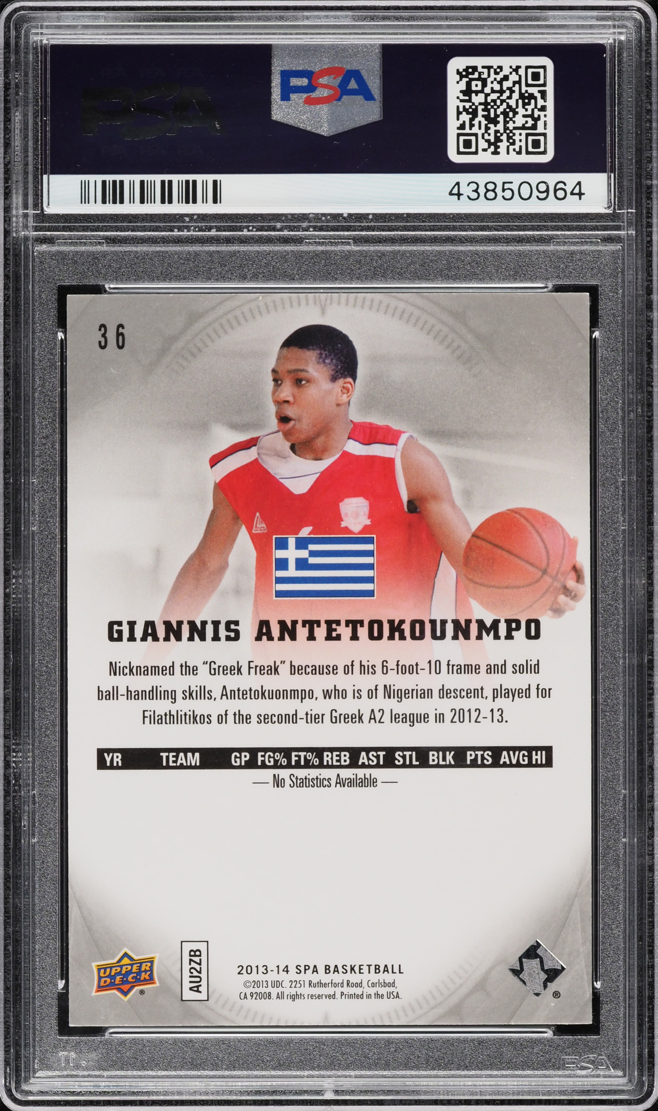2013 SP Authentic Giannis Antetokounmpo ROOKIE #36 PSA 10 GEM MINT