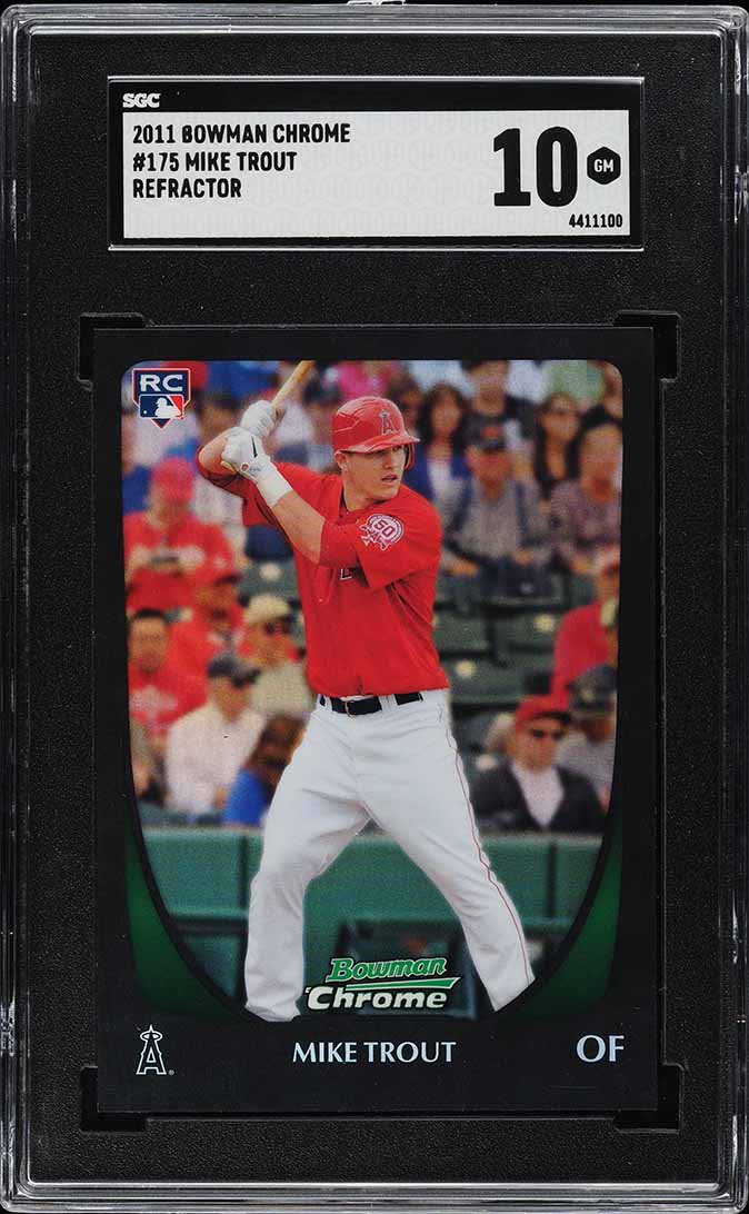 2011 Bowman Chrome Refractor Mike Trout ROOKIE #175 SGC 10 GEM MINT