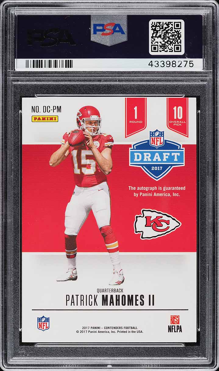 2017 Panini Contenders Draft Class Patrick Mahomes II ROOKIE AUTO /25 PSA 9