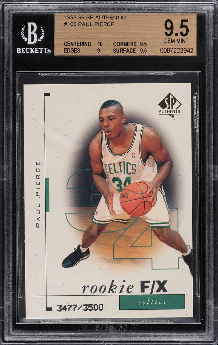 1998 SP Authentic Paul Pierce ROOKIE /3500 #100 BGS 9.5 GEM MINT