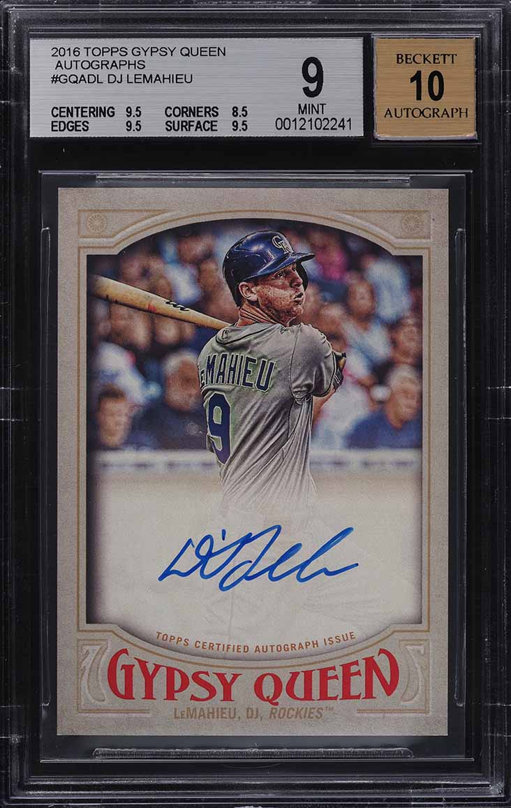 2016 Topps Gypsy Queen DJ Lemahieu AUTO #GQADL BGS 9 MINT