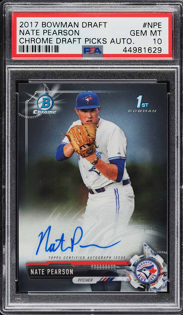 2017 Bowman Chrome Draft Nate Pearson ROOKIE AUTO PSA 10 GEM MINT