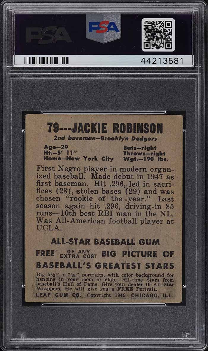 1948 Leaf Jackie Robinson ROOKIE RC #79 PSA 4 #VG-EX