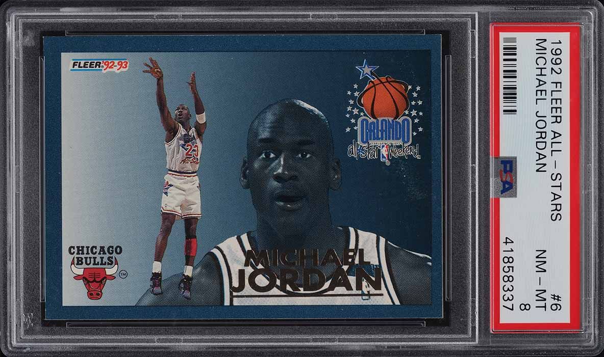 1992 Fleer All-Stars Michael Jordan #6 PSA 8 NM-MT on Fanatics Collect