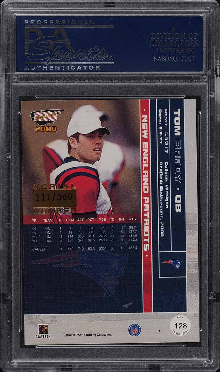 2000 Pacific Revolution Tom Brady ROOKIE RC /300 #128 PSA 9 MINT
